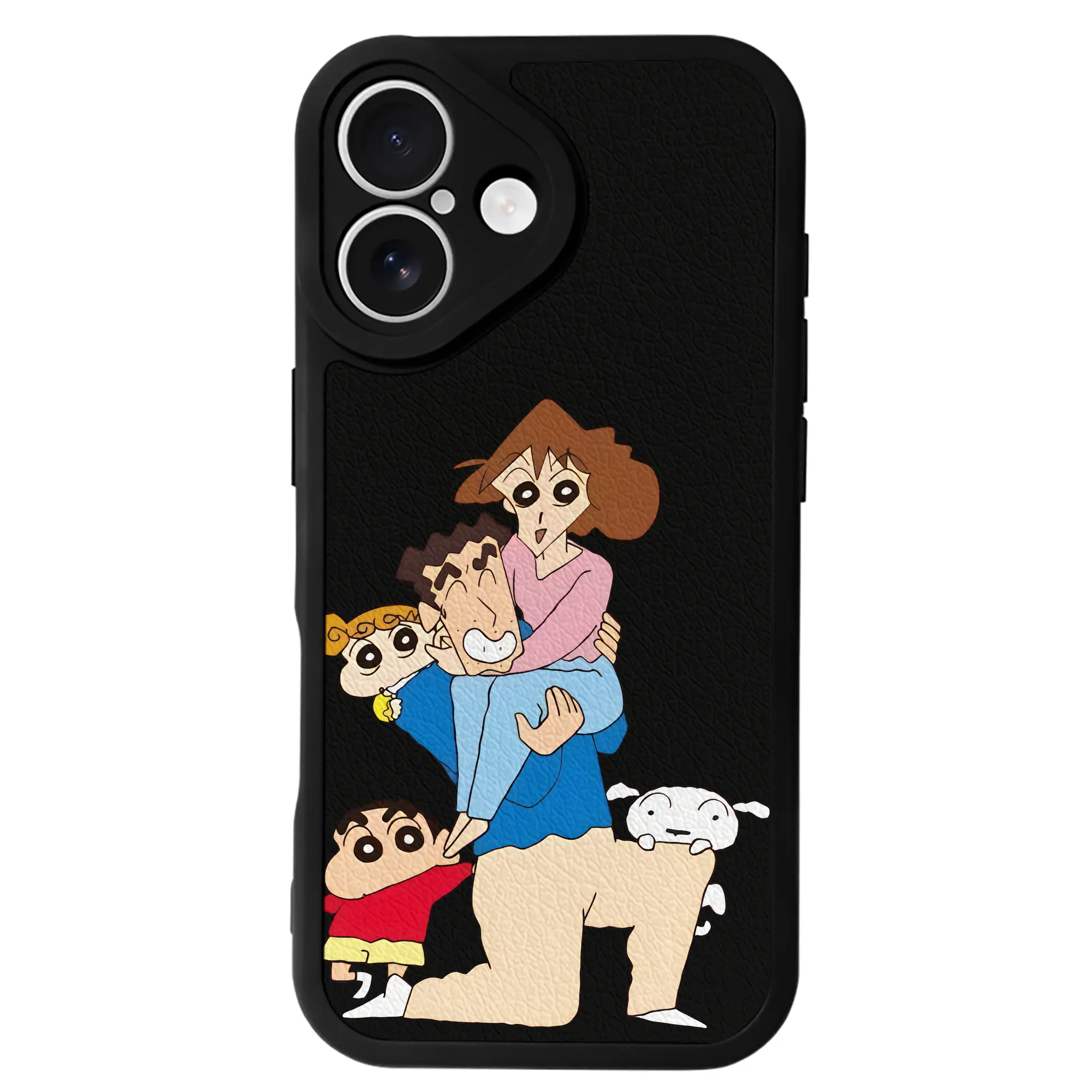 クレヨンしんちゃん グッズ 野原 ひろし - IPhone 16シリーズ対応 ・ シリコンスマホケース ・ レザー調 ・ 高精度フィット ・ 耐衝撃 ・ ワイヤレス充電対応 ・ 精密カット